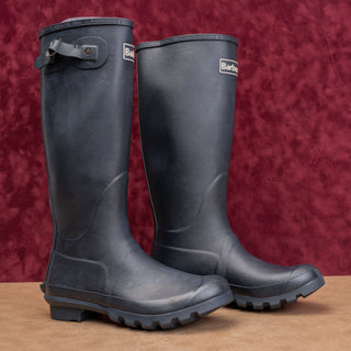 Barbour Women Bede Navy Blue Festival Wellies Rain Rubber Boots 8US UK6