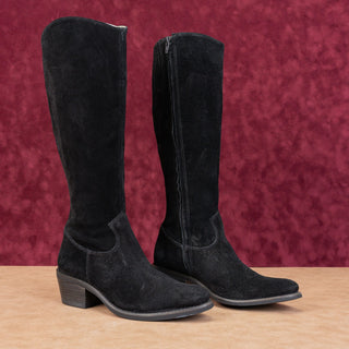 Matisse Women Gunslinger Blck Suede Block Western Cowboy Knee Boots size 6