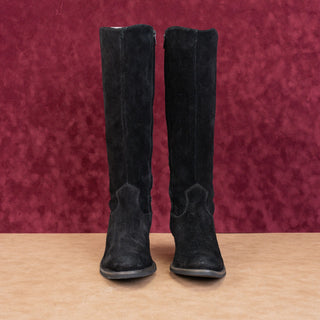 Matisse Women Gunslinger Blck Suede Block Western Cowboy Knee Boots size 6