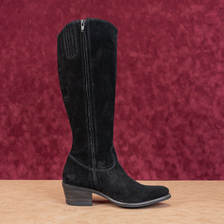 Matisse Women Gunslinger Blck Suede Block Western Cowboy Knee Boots size 6