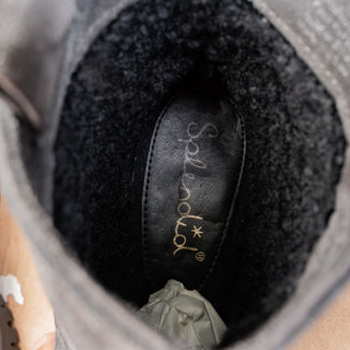 Splendid Women Distress Grey Suede Fleece lined Slip on Boots sz 7.5