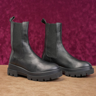La Canadienne Wmn Braydon Black Leather Chelsea Waterproof Boots 8US EUR38.5