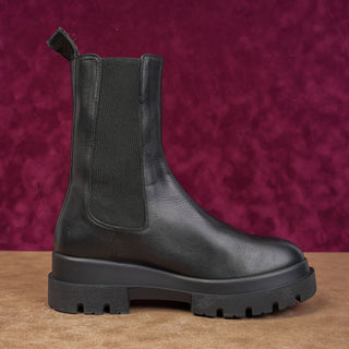 La Canadienne Wmn Braydon Black Leather Chelsea Waterproof Boots 8US EUR38.5