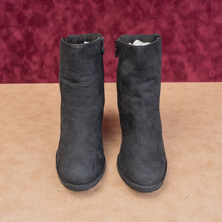 Timberland Women Stratton Black Nubuck Zip Fashion Heel Ankle Boots sz 8.5