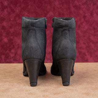 Timberland Women Stratton Black Nubuck Zip Fashion Heel Ankle Boots sz 8.5