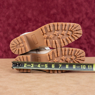 Andre Assous Wmn Milana White Leather Square Toe Fashion Lug Ankle Boots sz 7.5