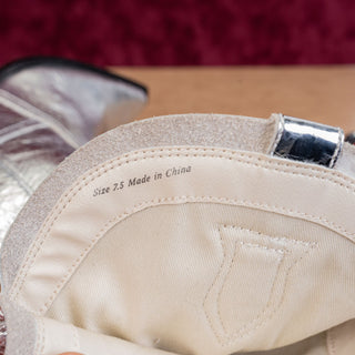 Dolce Vita Women Rasima Reg Calf Silver Metallic Cowgirl Western Fashion sz 7.5