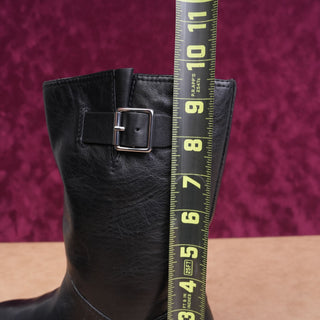 Vince Women Kline Pull on Moto Festival Party Black Leather Boots sz 7US EUR37