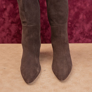 Splendid Women Brown Suede Cottage Boho Fashion Zip Mid Calf Boots sz 9
