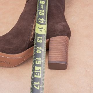 Splendid Women Brown Suede Cottage Boho Fashion Zip Mid Calf Boots sz 9