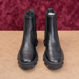 Sorel Women Brex Waterproof True Black Leather Platform Chelsea Boots sz 7