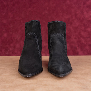 Alexandre Birman Women Benta Black Suede Embroidered Ankle Boots 5US EUR35.5