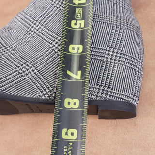 Aquatalia Women Fabric Plaid Fashion Black White Wedge Ankle Boots sz 9