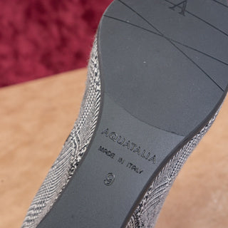 Aquatalia Women Fabric Plaid Fashion Black White Wedge Ankle Boots sz 9