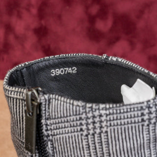 Aquatalia Women Fabric Plaid Fashion Black White Wedge Ankle Boots sz 9