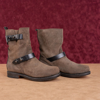 rag & bone Waxed Suede Moto Biker Boots Brown Womens Sz 6 US EUR 36
