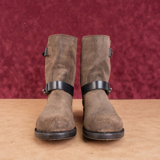 rag & bone Waxed Suede Moto Biker Boots Brown Womens Sz 6 US EUR 36