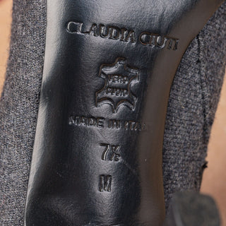 Claudia Ciuti Women Vintage Y2K Black Grey Fabric Fashion Party Zip Boots sz 7.5
