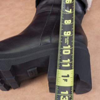 Voile Blanche Women Black Leather Zip Fleece Lined Winter Boots sz 9.5US EUR41