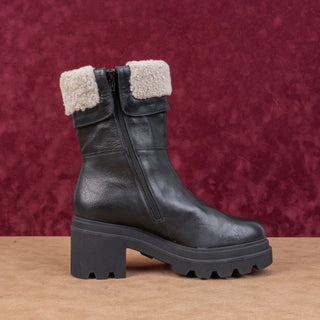 Voile Blanche Women Black Leather Zip Fleece Lined Winter Boots sz 9.5US EUR41