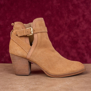 Sam Edelman Women Maurine Tan Suede Western Cutout Ankle Suede Boots sz 10
