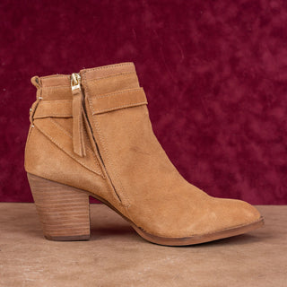 Sam Edelman Women Maurine Tan Suede Western Cutout Ankle Suede Boots sz 10