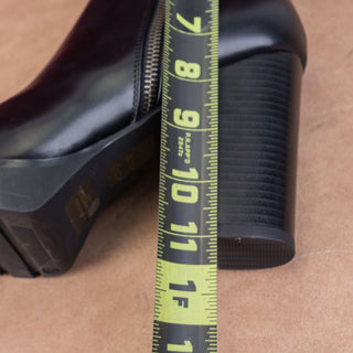 Milwaukee Women Performance Black Faux Leather Zip Moto Heel Platform Boots sz 8