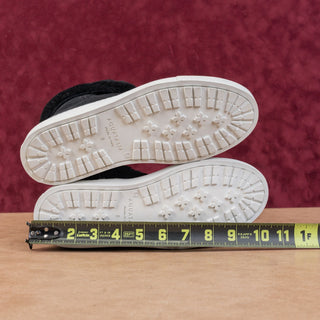 Aquatalia Women Valarie Black Suede Shearling Folded Mid Calf Boots sz 8