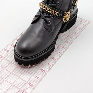 Blumarine Women Logo Chain Harness Combat Boots Size 9.5M EUR 40