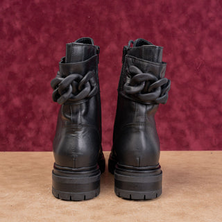 Beautiisoles by Robyn Women Fashion Black Leather Zip Combat Boots 8US EUR 38