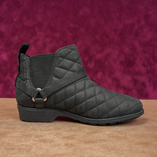 Teva Women De La Vina Waterproof Harness Quilted Moto Black Leather Boots sz 7
