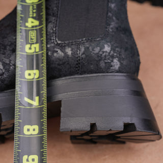 DKNY Women Sasha Chunky Black Leather Festival Party Lug Boots 7US EUR 37