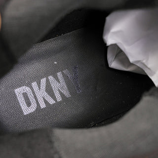 DKNY Women Sasha Chunky Black Leather Festival Party Lug Boots 7US EUR 37