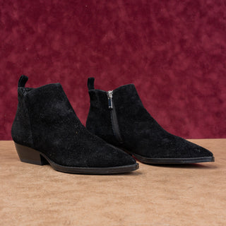Marc Fisher Women Obbra Black Suede Cowboy Western Ankle Boots sz 5