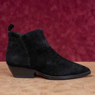 Marc Fisher Women Obbra Black Suede Cowboy Western Ankle Boots sz 5