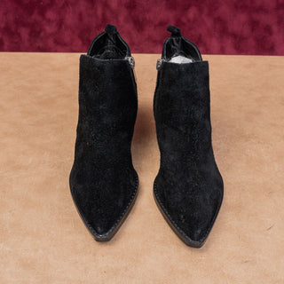 Marc Fisher Women Obbra Black Suede Cowboy Western Ankle Boots sz 5