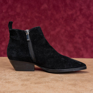 Marc Fisher Women Obbra Black Suede Cowboy Western Ankle Boots sz 5