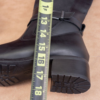 David Tate Women Allegria Black Leather Stretch Wide Calf Riding Boots sz 10