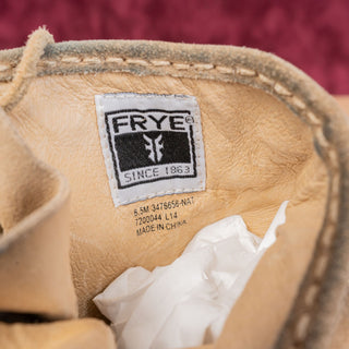Frye Women Vintage Y2K Beige Suede Granny Lace-up All Leather Boots sz 8.5