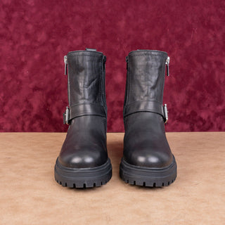 Blondo Women Garnet Waterproof Black Leather Moto Festival Party Boots size 10
