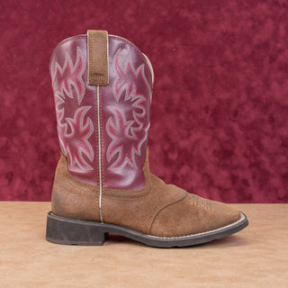 Ariat Women Delilah Brown Pink Leather Cowboy Western Boots sz 7