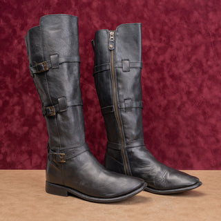 Bed Stu Women Kitty Moto Festival Black Leather Boho Cottage Zip Boots sz 7.5