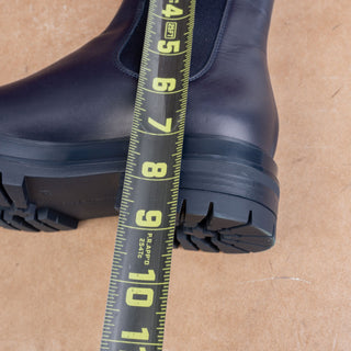 Gianvito Rossi Women Chester Navy Blue Leather Fashion Chelsea Boots 7US EUR37.5