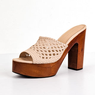 Veronica Beard Women Guadalupe Woven Fabric Platform Heels sz 10.5