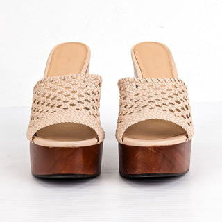Veronica Beard Women Guadalupe Woven Fabric Platform Heels sz 10.5