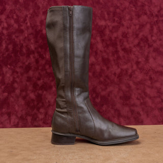 Andrew Geller Women Vintage Y2K Brown Leather Riding Square toe Boots sz 8
