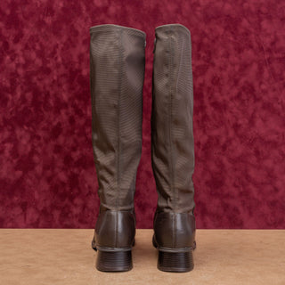 Andrew Geller Women Vintage Y2K Brown Leather Riding Square toe Boots sz 8