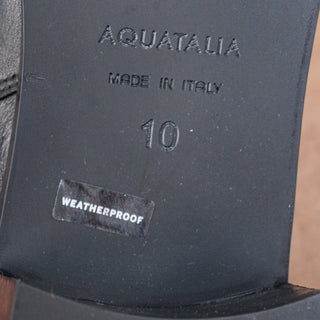 Aquatalia Wmn Rozaria Black Leather Weatherproof Tall Zip Riding Boots sz 10