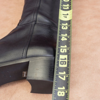 Aquatalia Wmn Rozaria Black Leather Weatherproof Tall Zip Riding Boots sz 10