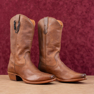 Cleo + Wolf Women Ivy Western Cowboy Brown Leather Square Toe boots sz 8